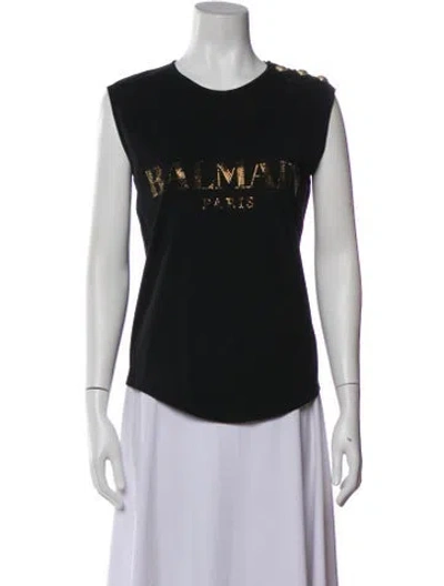 Pre-owned Balmain Crew Neck Sleeveless Top In Multi
