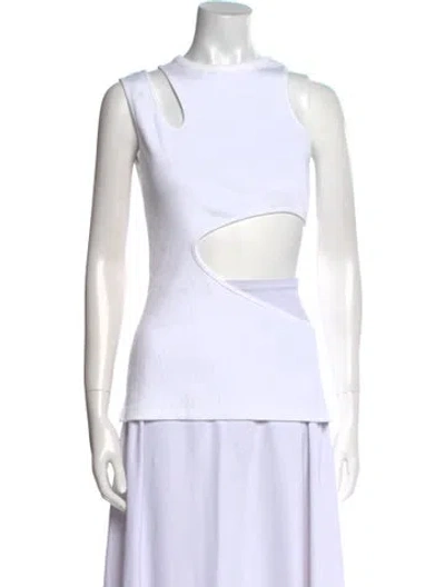 Pre-owned Balmain Crew Neck Sleeveless Top In White