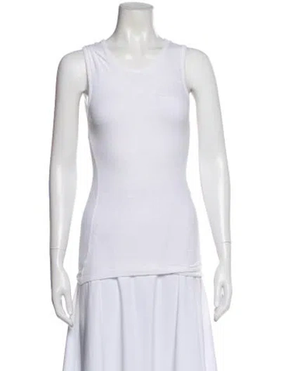 Pre-owned Balmain Crew Neck Sleeveless Top In White