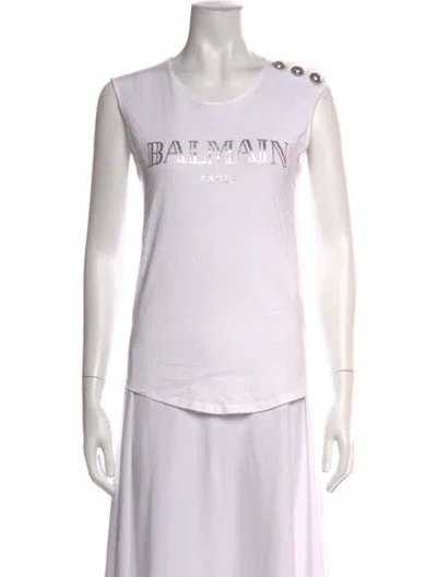 Pre-owned Balmain Crew Neck Sleeveless T-shirt In Multi