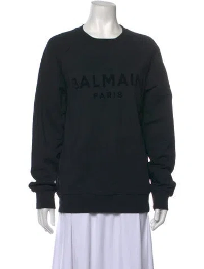 Pre-owned Balmain Crew Neck Sweater In Black