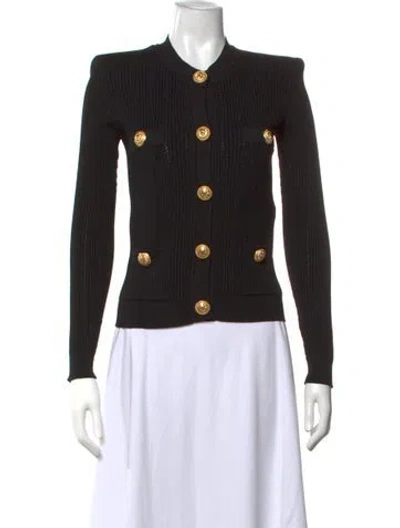 Pre-owned Balmain Crew Neck Sweater In Black