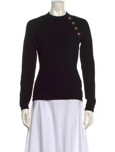 Pre-owned Balmain Crew Neck Sweater In Blue