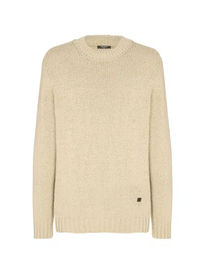 Balmain Crew-neck Sweater In Brown