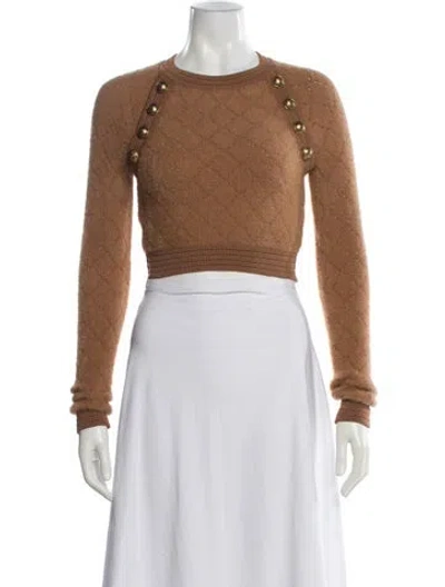Pre-owned Balmain Crew Neck Sweater In Brown/neutrals