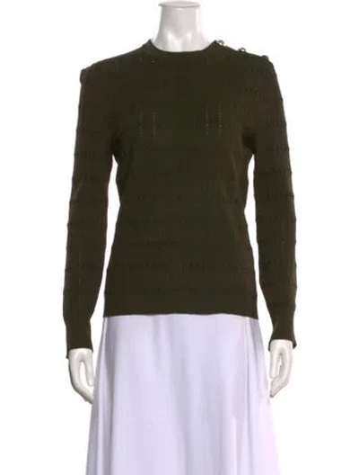 Pre-owned Balmain Crew Neck Sweater In Green
