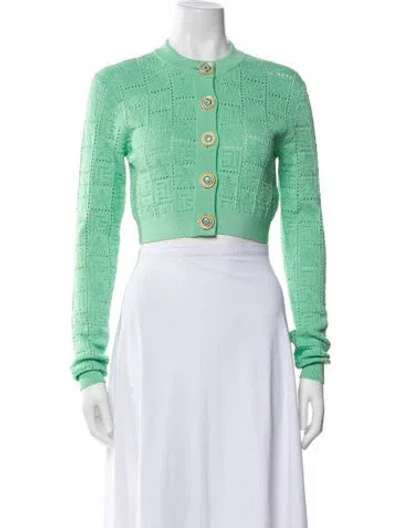 Pre-owned Balmain Crew Neck Sweater In Green