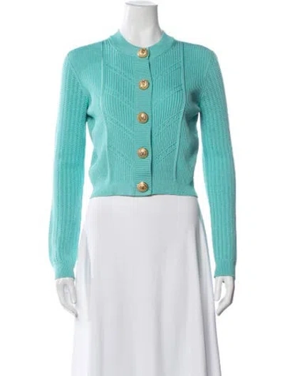 Pre-owned Balmain Crew Neck Sweater In Green
