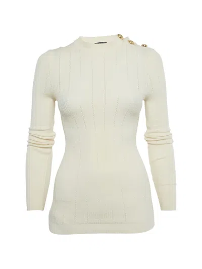 Pre-owned Balmain Crew-neck Sweater In Neutral