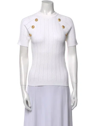 Pre-owned Balmain Crew Neck Sweater In Neutral