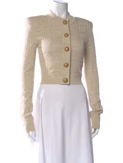 Pre-owned Balmain Crew Neck Sweater In Neutral