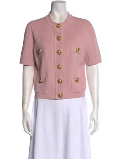 Pre-owned Balmain Crew Neck Sweater In Pink
