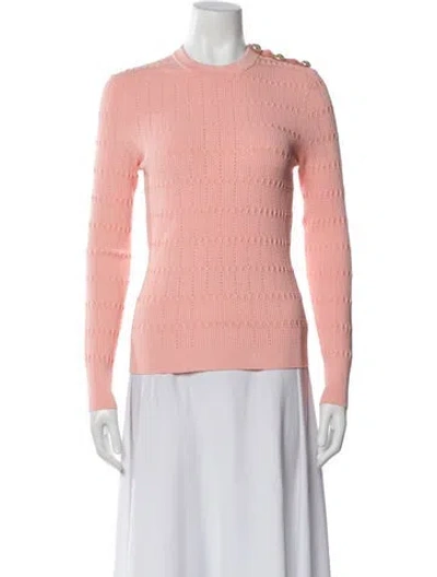 Pre-owned Balmain Crew Neck Sweater In Pink