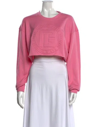 Pre-owned Balmain Crew Neck Sweater In Pink