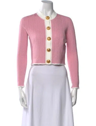 Pre-owned Balmain Crew Neck Sweater In Pink