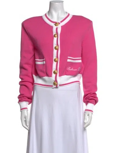 Pre-owned Balmain Crew Neck Sweater W/ Tags In Pink