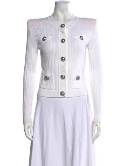 Pre-owned Balmain Crew Neck Sweater In White