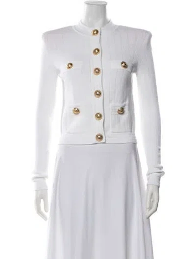 Pre-owned Balmain Crew Neck Sweater In White