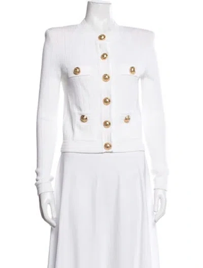 Pre-owned Balmain Crew Neck Sweater In White
