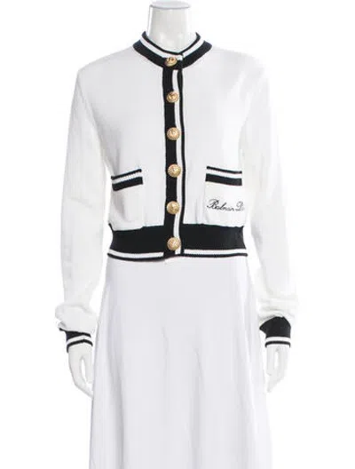 Pre-owned Balmain Crew Neck Sweater In White