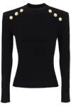 BALMAIN CREW-NECK SWEATER WITH BUTTONS