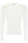 BALMAIN BALMAIN CREW-NECK SWEATER WITH BUTTONS WOMEN