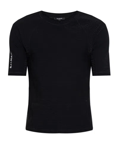 Balmain Crew Neck T-shirt In Black