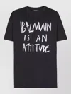 Balmain Crew Neck T Shirt Graphic Print Silk In Multi