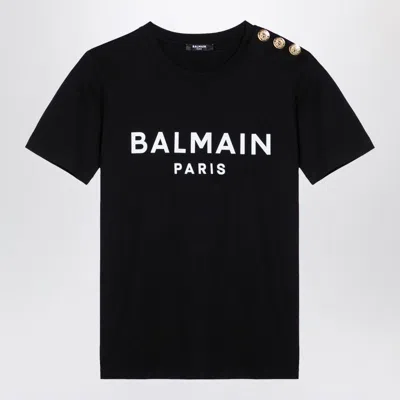 Balmain Crew-neck T-shirt With Logo In Black