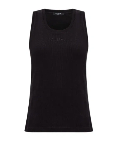 Balmain Crew Neck Vest In Black