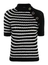 BALMAIN SUÉTER CUELLO REDONDO - NEGRO