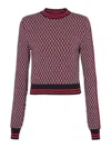 Balmain Sweater In Wool With Jacquard Pattern In Blue