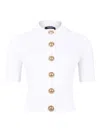Balmain Crewneck Ribbed Cardigan Short Sleeves