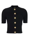 Balmain Women Ss Buttoned Torsade Knit Cardigan In Black