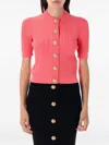 Balmain Button Embellished Knitted Cardigan In Orange