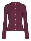 Balmain Fine Knit Cardigan With Buttons In Red
