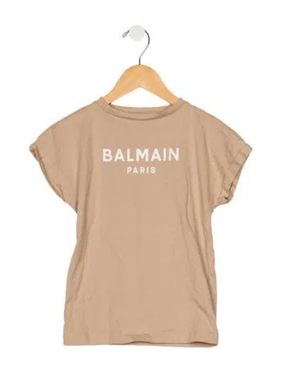Pre-owned Balmain Babies' Crewneck Graphic Tee In Neutral