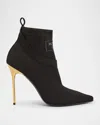 Balmain Ankle Boot High Heels Ankle Boots In Black Cotton In Noir