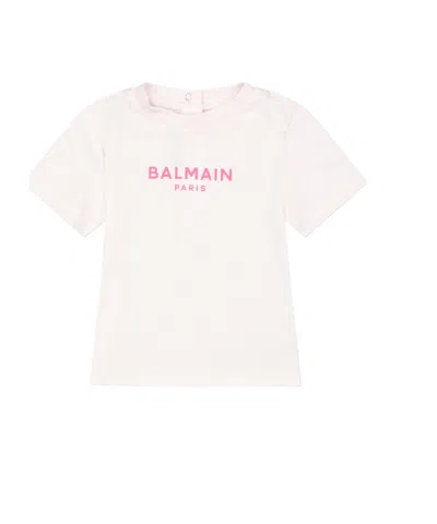 Balmain Crewneck Shortsleeve Tshirt In White