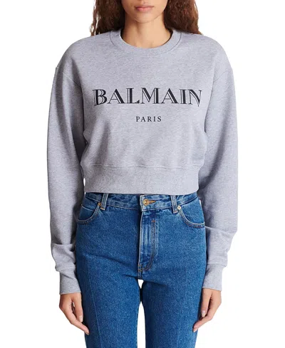 Balmain Crew-neck Sweatshirt In Gray