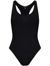 Balmain Criss Cross Back One-piece In Schwarz