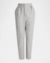 Balmain Wool-cotton Embossed Crocodile-print Trousers In Gray
