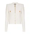 Balmain Crocodile-knit Cardigan In Brown