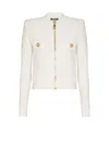 Balmain Crocodile Knit Jacket In White