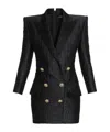 Balmain Crocodile-print Jacquard Dress In Black