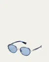 BALMAIN CROISSY ROUND ACETATE & TITANIUM SUNGLASSES