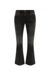 Balmain Logo-embroidered Whiskering-detail Bootcut Jeans In Nero