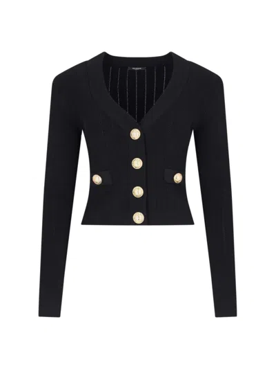 BALMAIN BALMAIN CROP CARDIGAN – BLACK