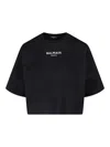 Balmain Logo Cotton T-shirt For Women In Black