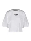Balmain Cropped Logo T-shirt In White